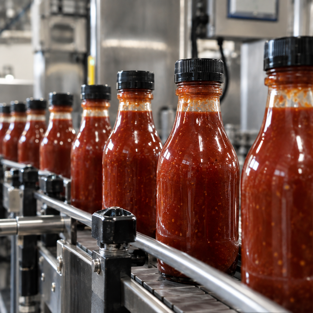 Sauce marinade and hot sauce production